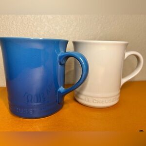 Le Creuset Classic Blue and White Mugs set
